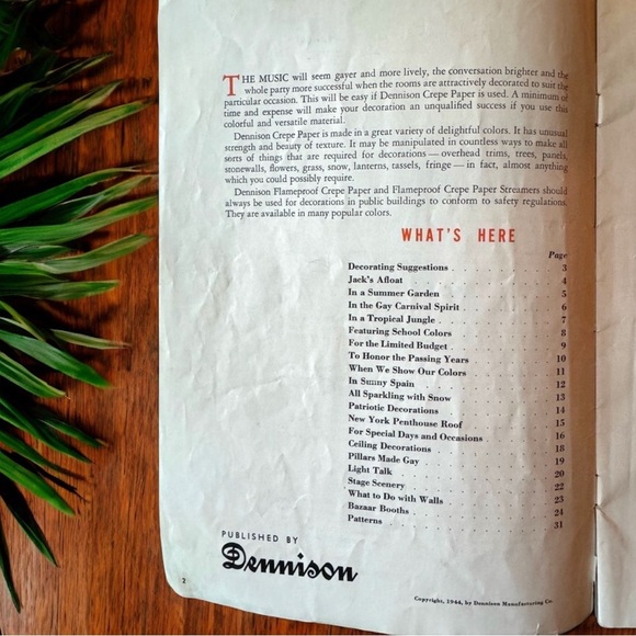Vintage 1944 Dennison “Gay Decorations” Party Ideas Pamphlet – Retro Ephemera - Picture 5 of 13